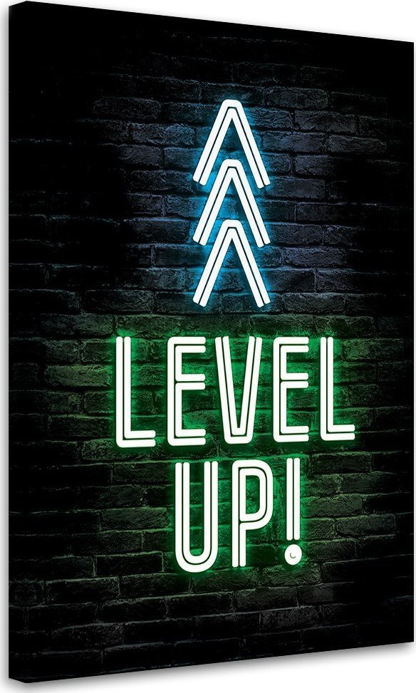 Feeby Obraz na płótnie, Napis Level up gaming - 80x120