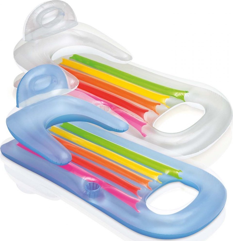 Intex Materac, fotel do opalania i pływania 2w1 King Cool 160 x 85cm INTEX 58802 niebieski