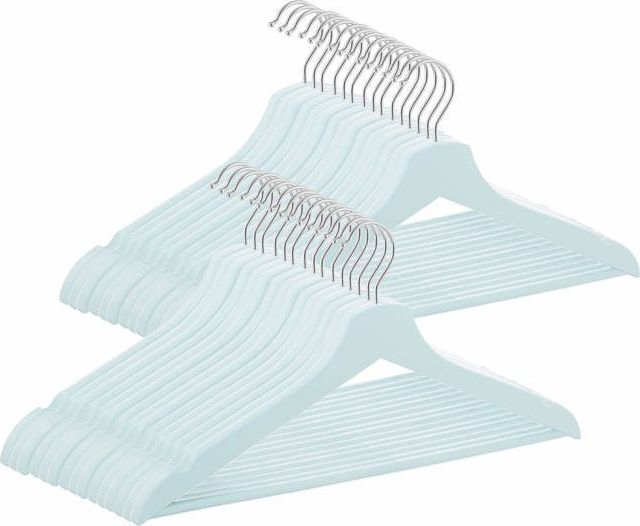 Springos Wieszaki na ubrania drewniane zestaw 30 szt. niebieskie UNIWERSALNY