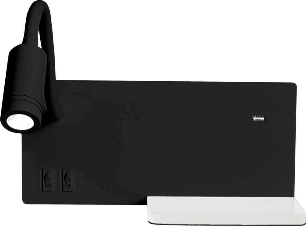 Kinkiet Milagro Kinkiet LED do salonu czarny Milagro SHELF ML6344