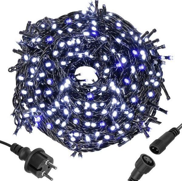 Lampki choinkowe Springos 500 LED biało-niebieskie