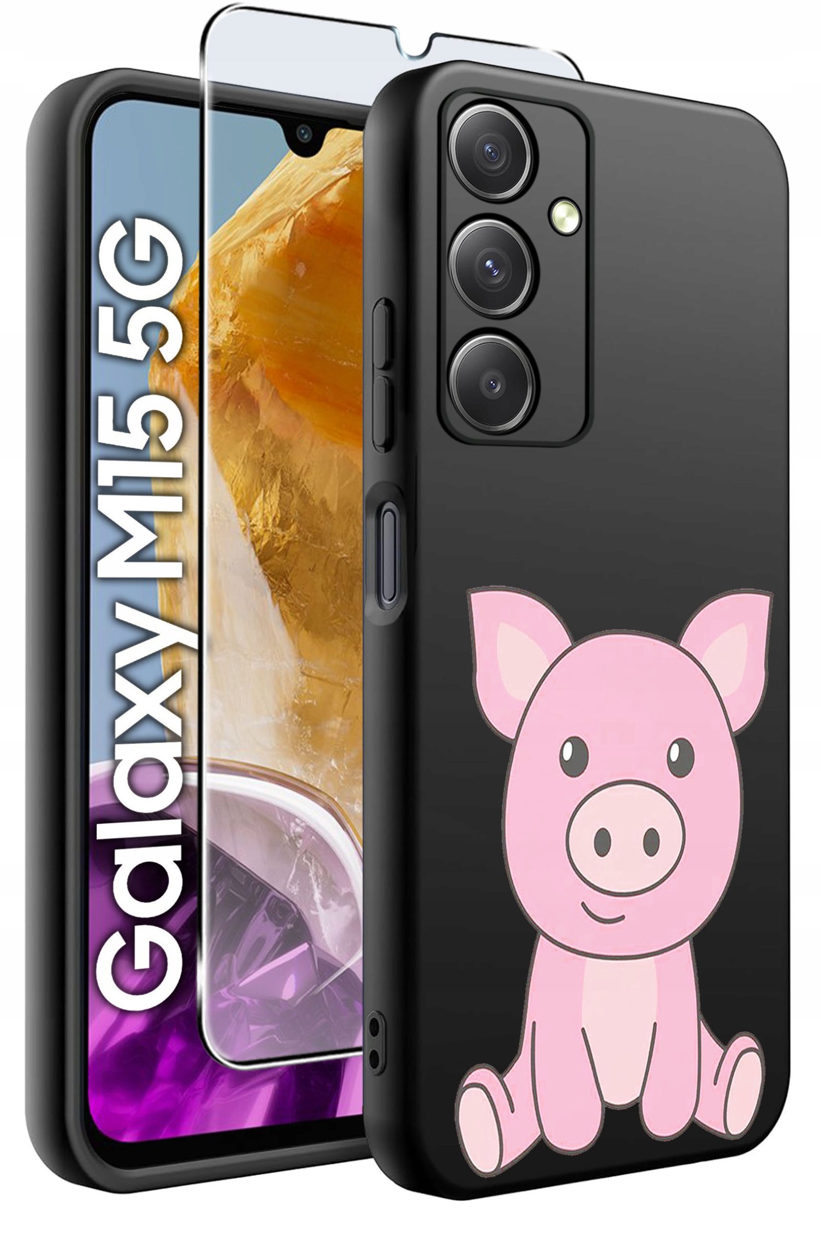 krainaGSM ETUI do Samsung M15 5G WZORY SILIKONOWE MATT CASE + SZKŁO HARTOWANE 9H