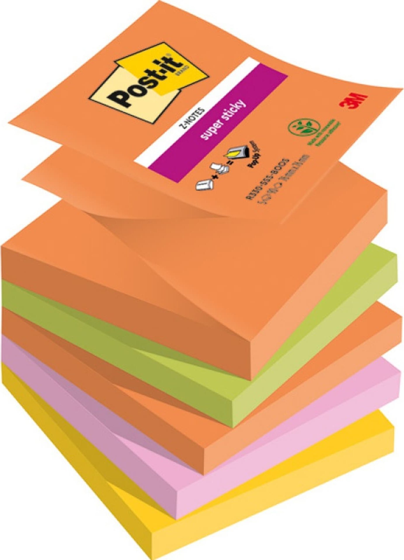 Post-It 3M Karteczki samoprzylepne Post-it® Super Sticky Z-Notes, BOOST, 76x76mm, 5x90 kart.