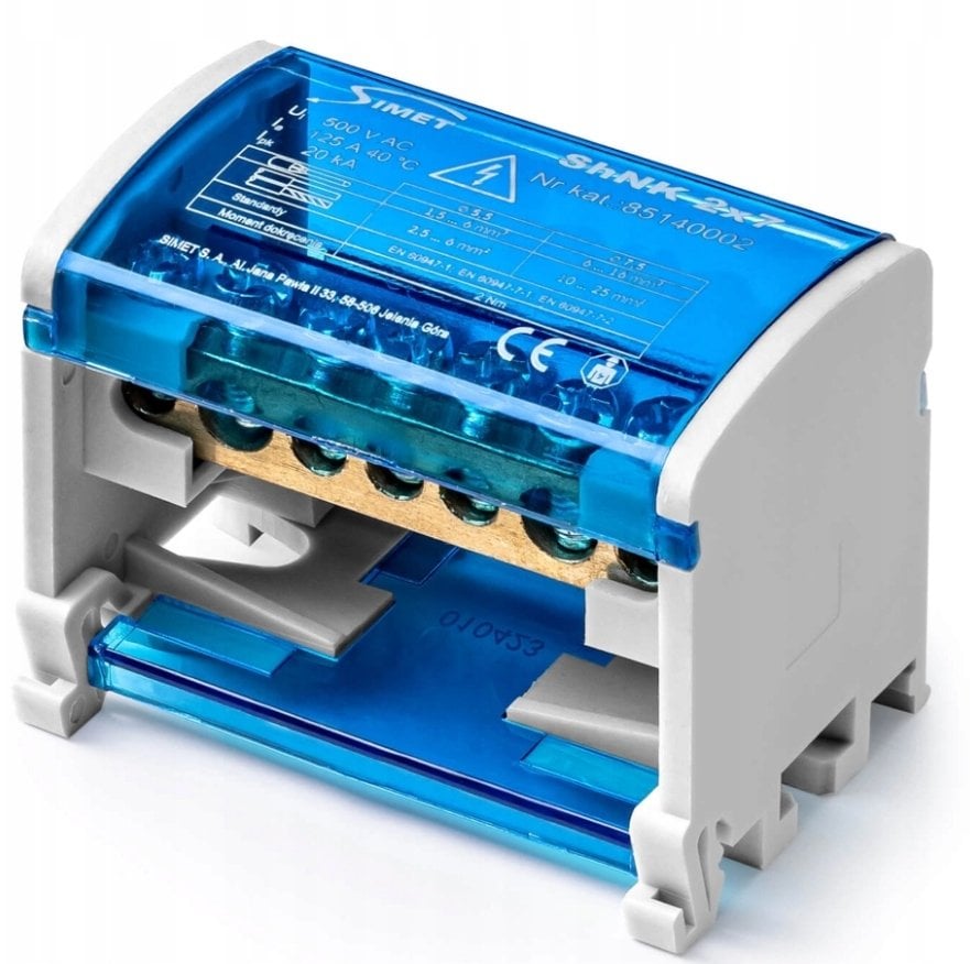Dwubiegunowy modułowy blok rozdzielczy 2x(5x6mm 2x25mm) na szynę TS35 ShNK 2x7 85140002