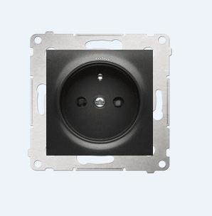 Kontakt-Simon Gniazdo SIMON54 1-krotne z/u 16A IP20 antracyt - DGZ1Z.01/48