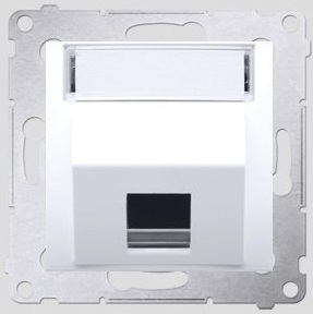 Kontakt-Simon Pokrywa gniazda teleinformatycznego pojedynczego SIMON54 z polem opisowym biała - DKP1S.01/11