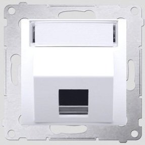 Kontakt-Simon Pokrywa gniazda teleinformatycznego pojedynczego SIMON54 z polem opisowym biała - DKP1S.01/11