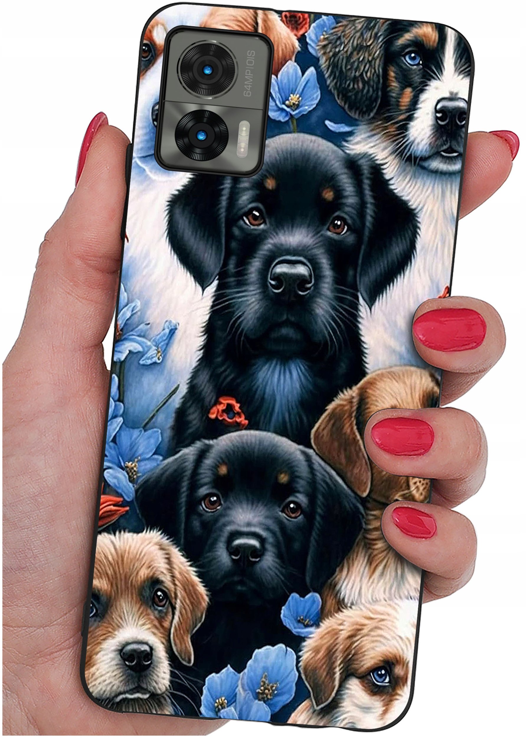 krainaGSM Etui do Motorola Moto Edge 30 Neo wzory | SILIKONOWE MATT CASE + SZKŁO 9H