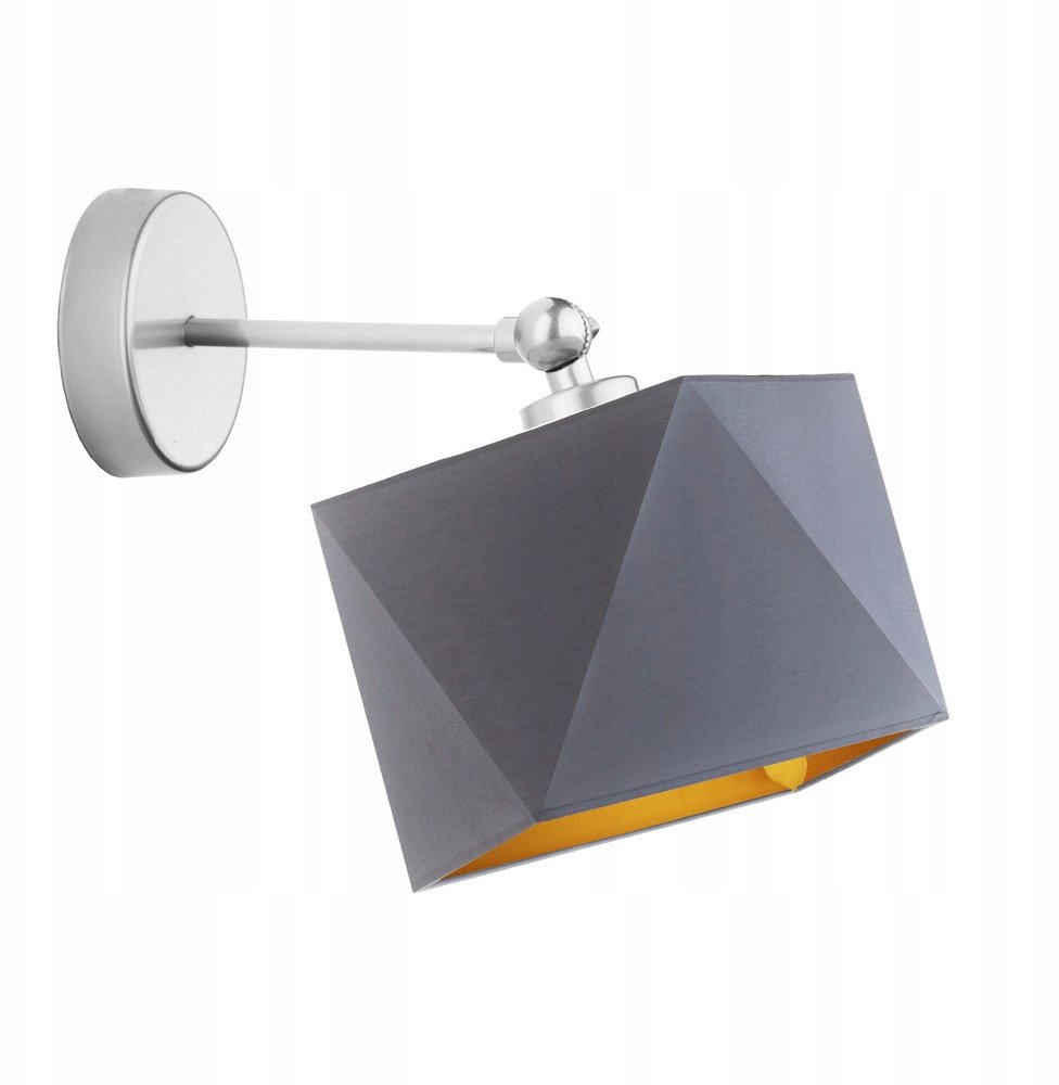 Regulowany kinkiet do czytania ULSAN GOLD lampa ścienna LED na wysięgniku z abażurem ze złotym wnętrzem