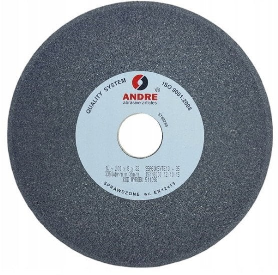 ANDRE PROFILED GRINDING WHEEL 200mm x 8mm x 32mm 95A60K5VTE10-35 GREY "TYPE 1C"