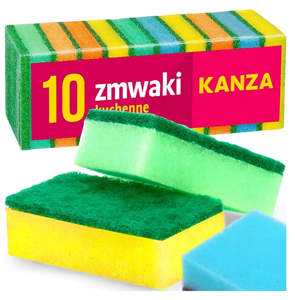 ZMYWAK KUCHENNY ZESTAW 10 SZTUK GĄBEK KANZA