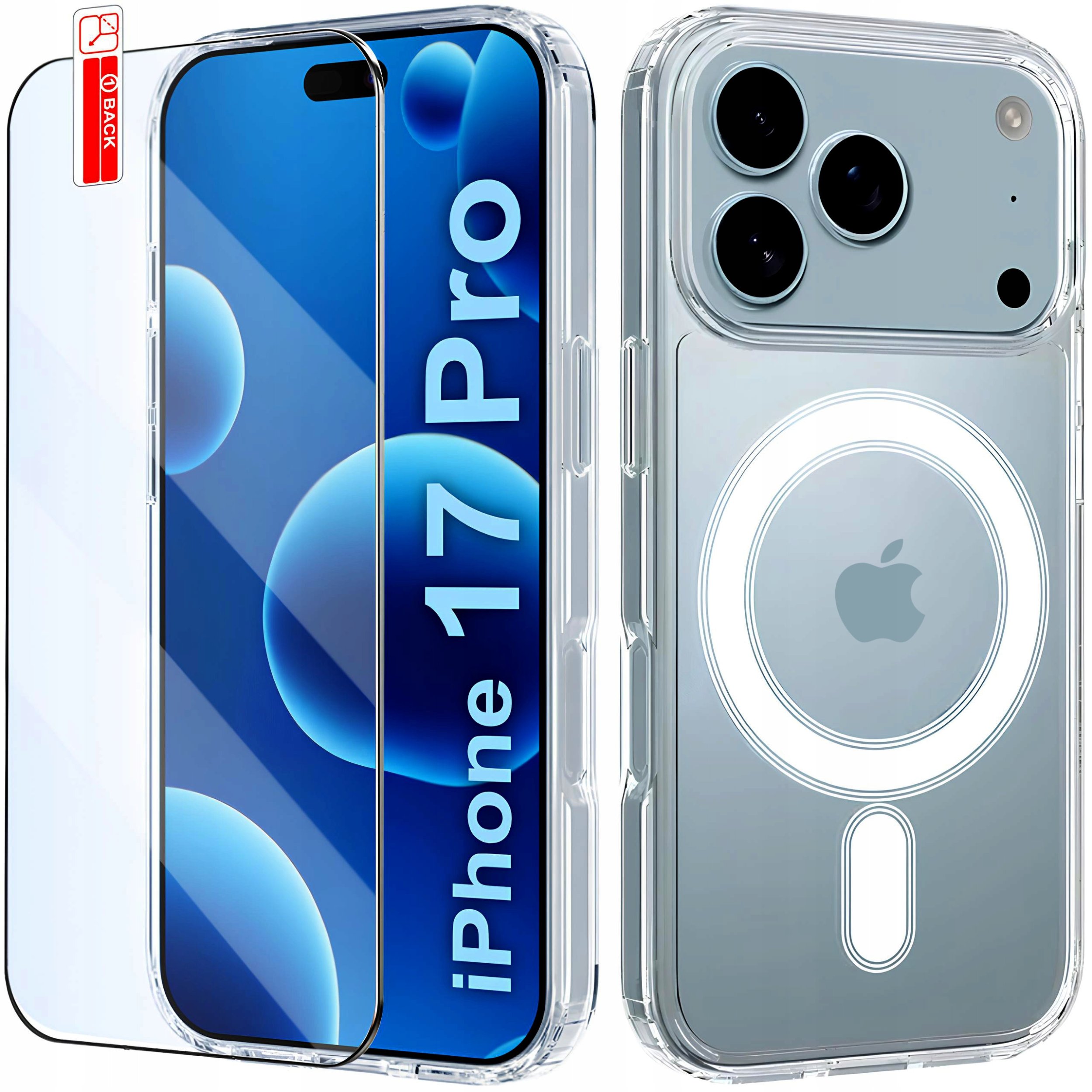 Etui Magnetyczne Przezroczyste do iPhone 17 Pro |do MAGSAFE CASE | + Szkło
