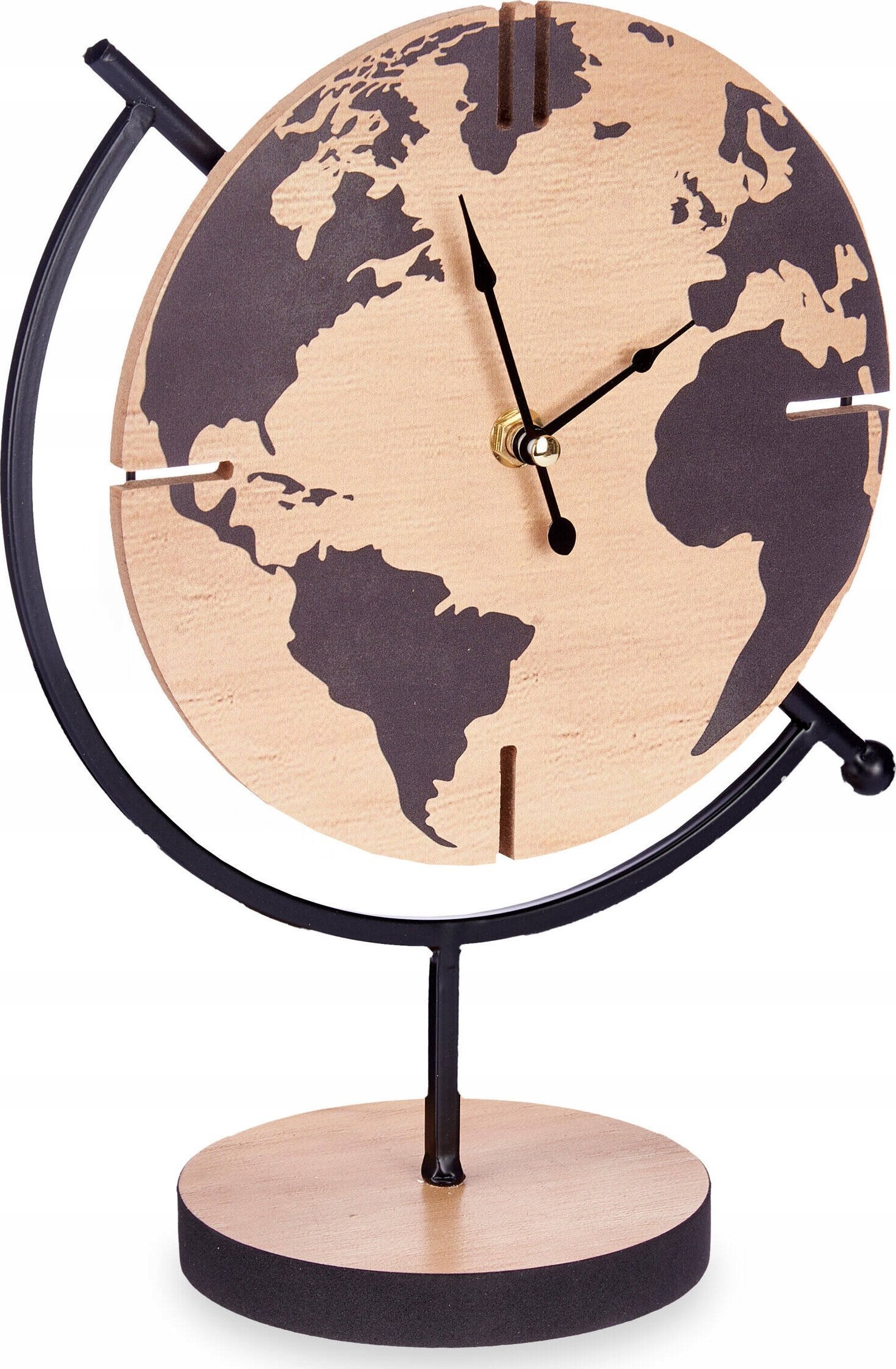 Giftdecor Zegar stojący na komodę globus TIME, 30,5 x 12 cm