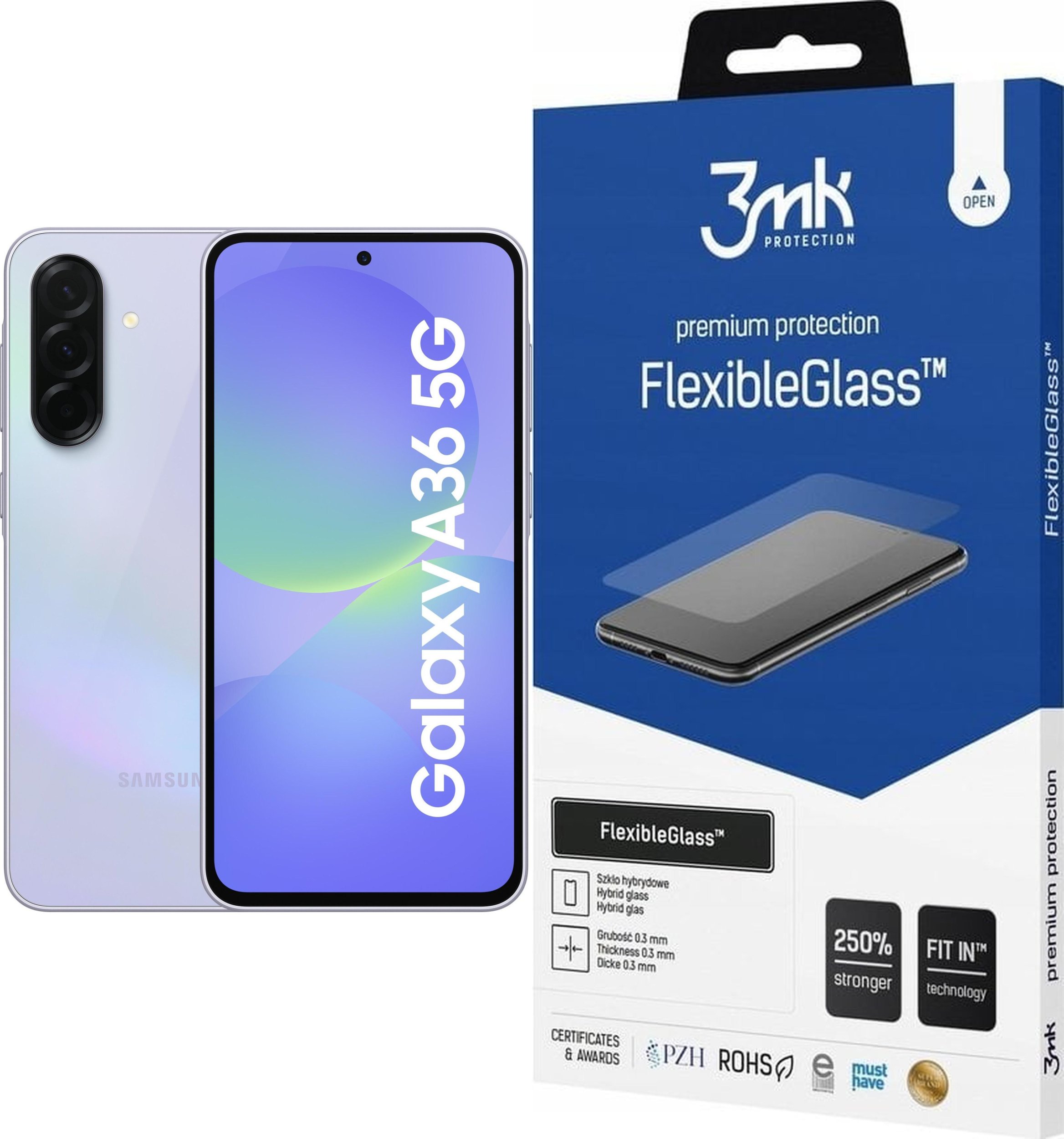 Smartfon Samsung Galaxy A36 5G 6/128GB Fioletowy (SM-A366BLVBEUE) + FlexibleGlass