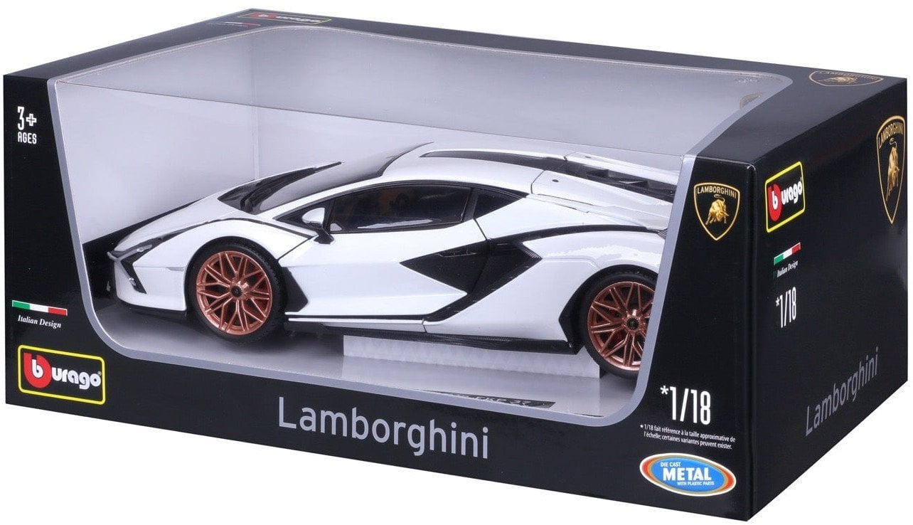 BBU 1:18 Plus Lamborghini Sian whi/blac 11046BK