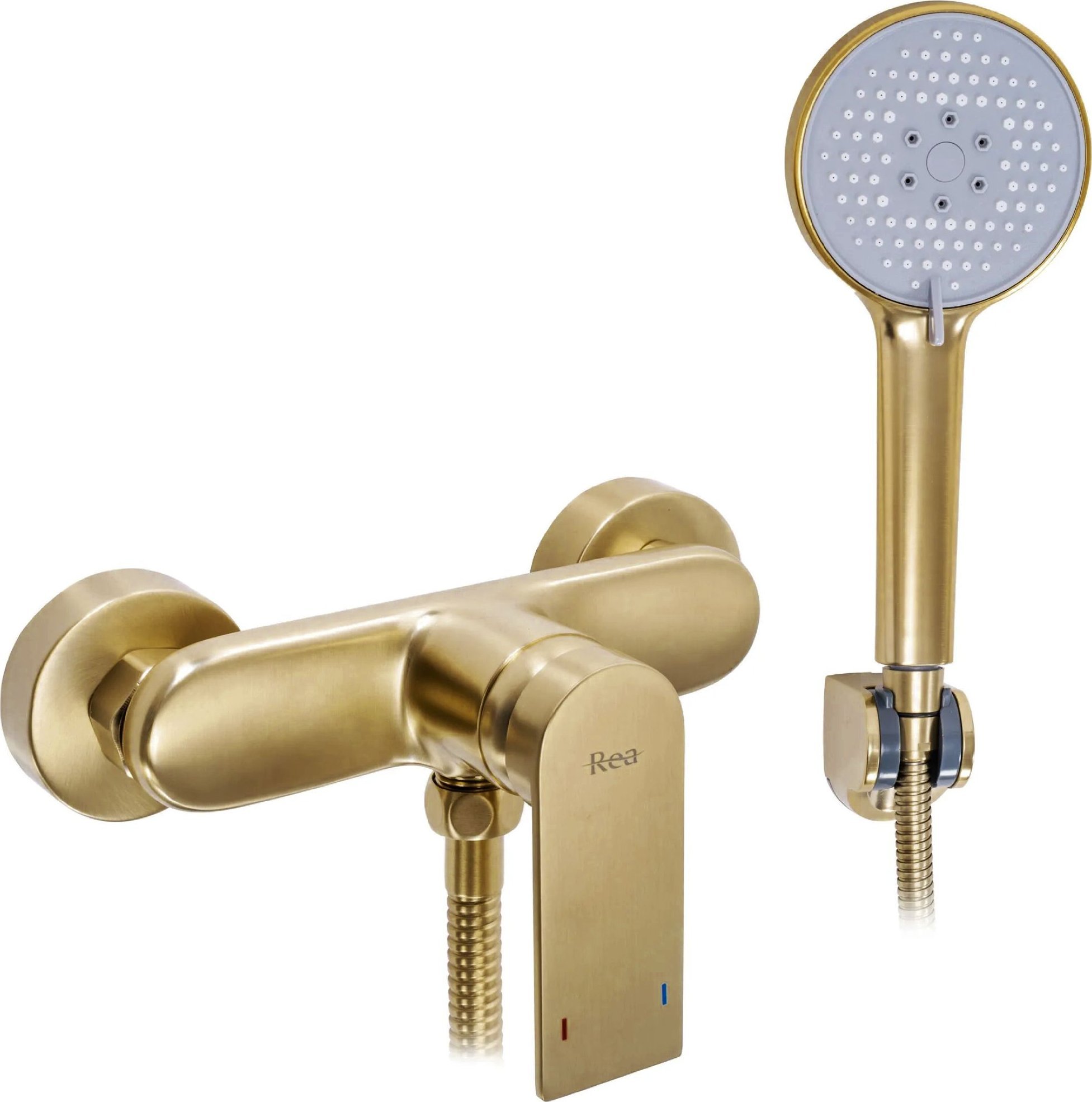 Bateria prysznicowa Rea Bateria prysznicowa ze słuchawką REA Verso Brush Gold złota Szczotkowana