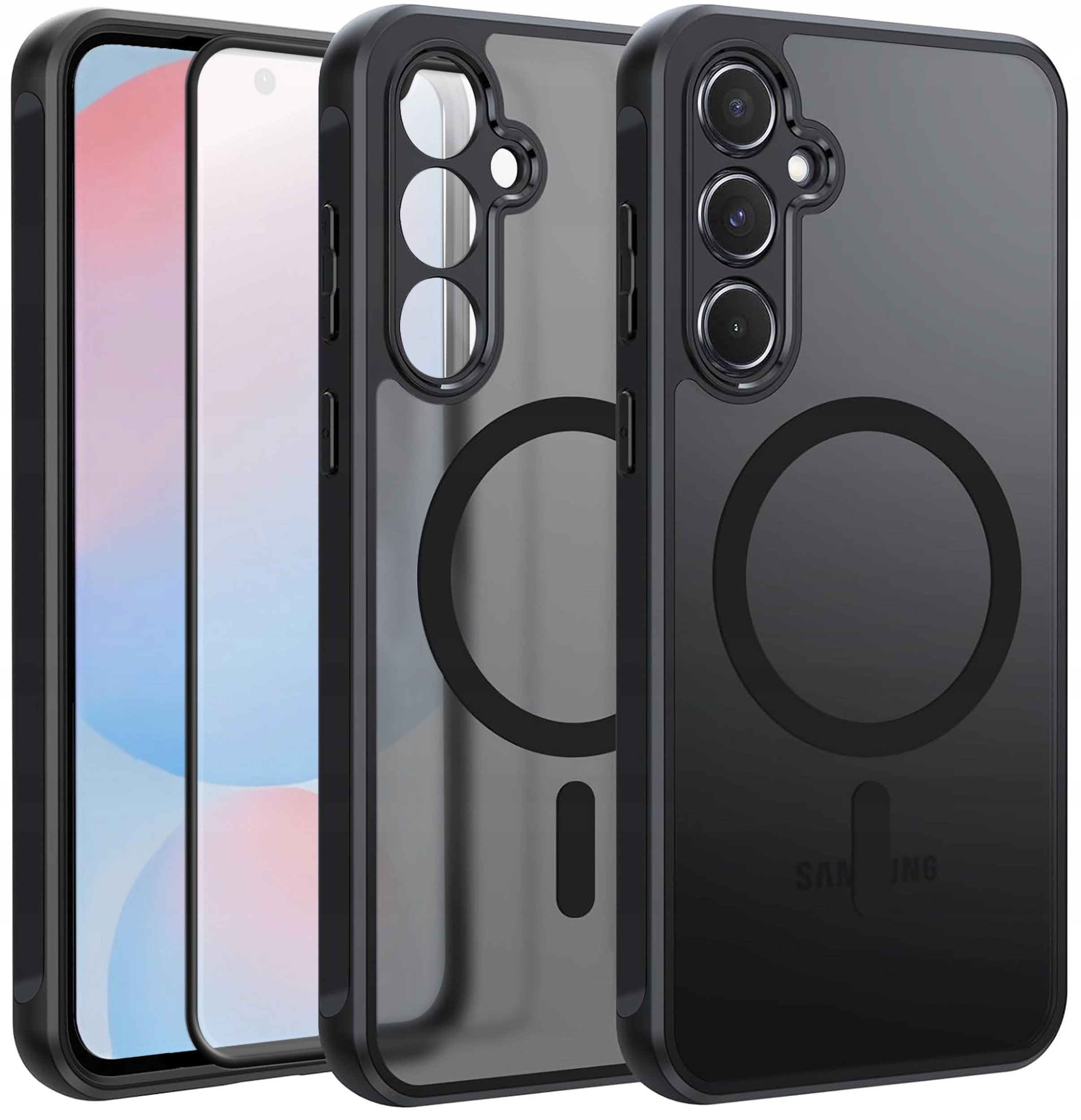 Etui do Samsung A56 5G do MagSafe MATT CASE WZMACNIANE Szkło 5D