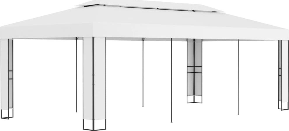 vidaXL Altana z podwójnym dachem, 3x6 m, biała