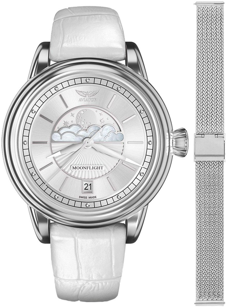 Zegarek damski Aviator V.1.33.0.250.4-SET srebrny