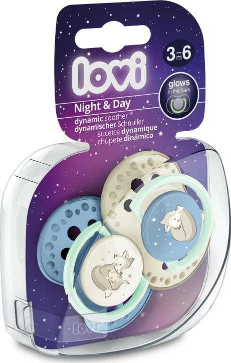 Smoczek 3-6m 2 szt. Night Day 22/914 boy Lovi