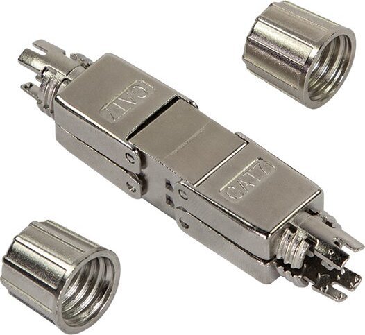 LogiLink LogiLink MP0057, Cat.6A, Cat.7, Cat.7A, Metallic, Straight, Metal, Nickel, Zinc, 22/24, Nickel