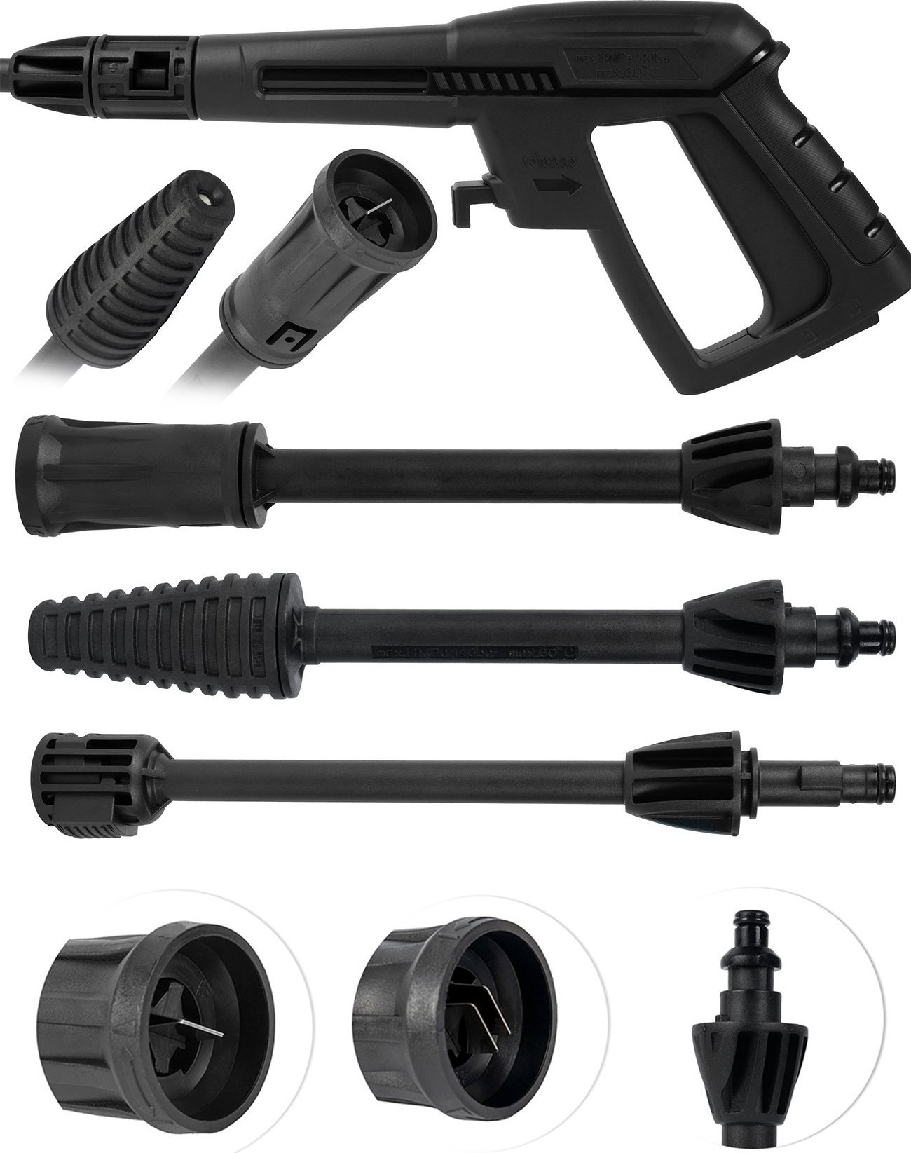 Maltec Pistolet Lanca Regulowana + Turbo Zestaw Do Myjki Ciśnieniowej