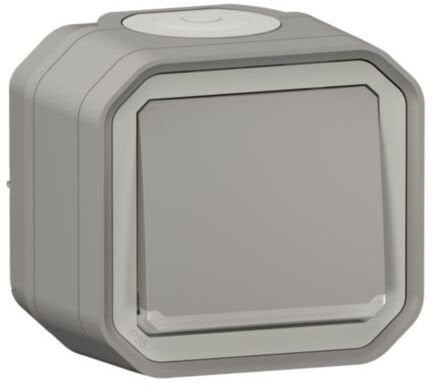 Legrand NOWE PLEXO Schodowy łącznik z wskaźnikiem, komplet natynkowy 10 AX - 250V AC szary 069712L