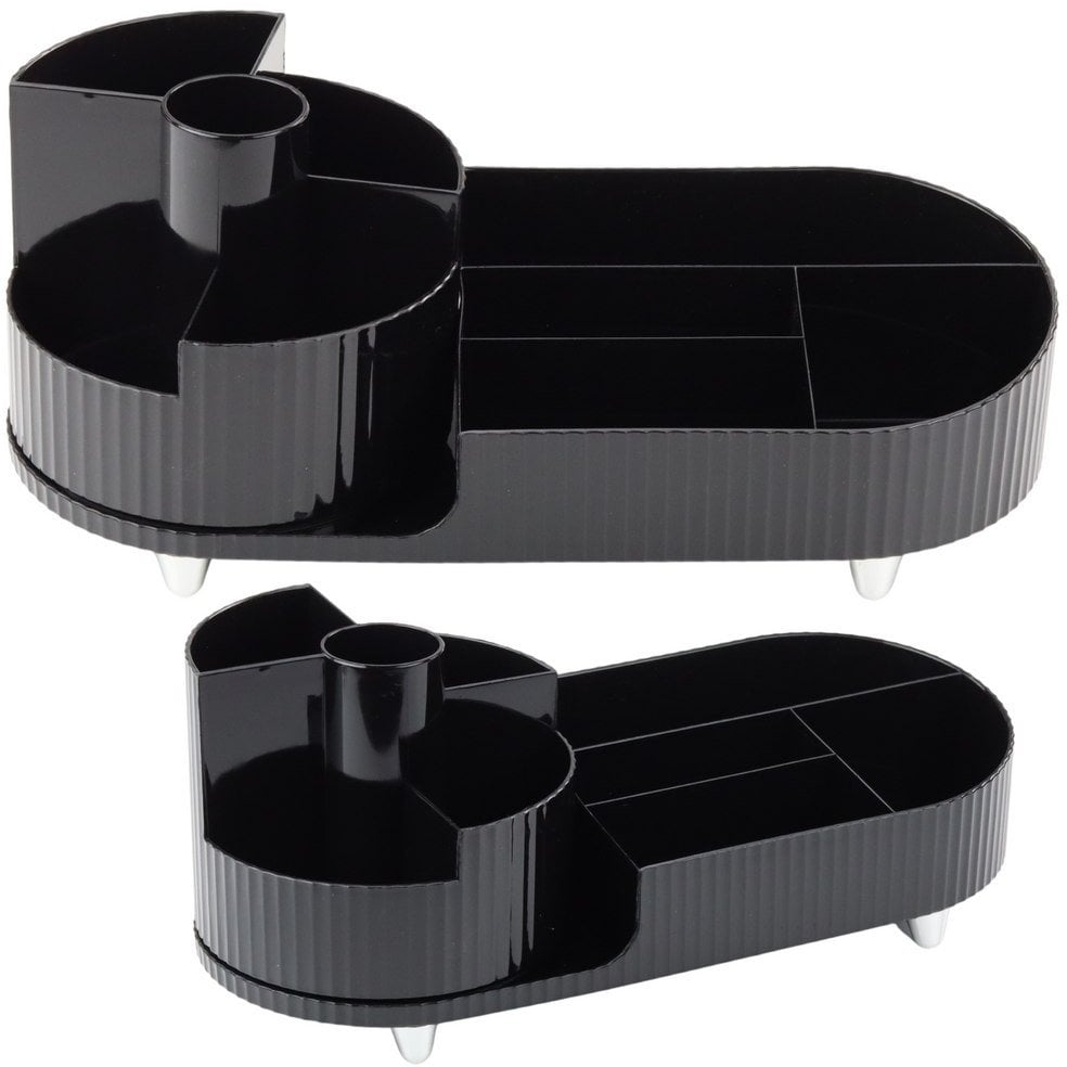 Organizer Wielofunkcyjny Na Kosmetyki Biurko Obrotowy Pojemny Czarny LEAN