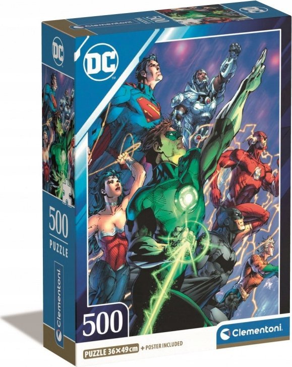 Clementoni Puzzle 500 elementów Compact DC Comics Liga Sprawiedliwych (Justice League)