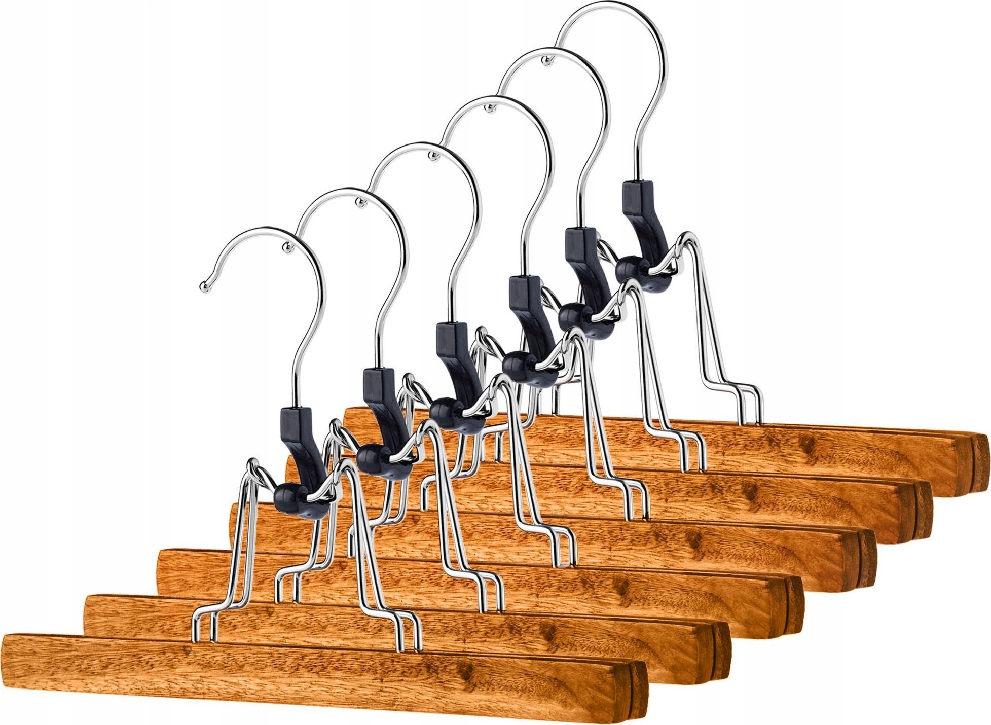 Kadax Wieszaki Drewniane Na Spodnie Podwójne 6szt