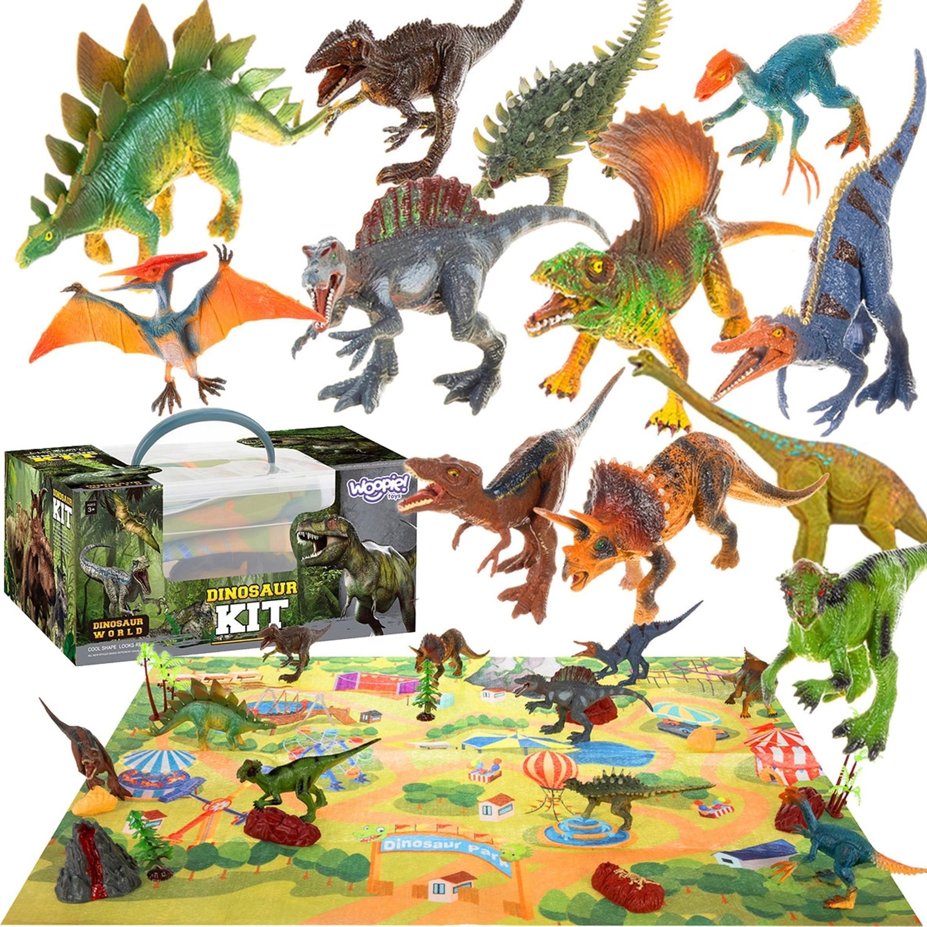 Woopie WOOPIE Duży Zestaw Figurki Dinozaury XXL + Mata "Prehistoryczny Świat"