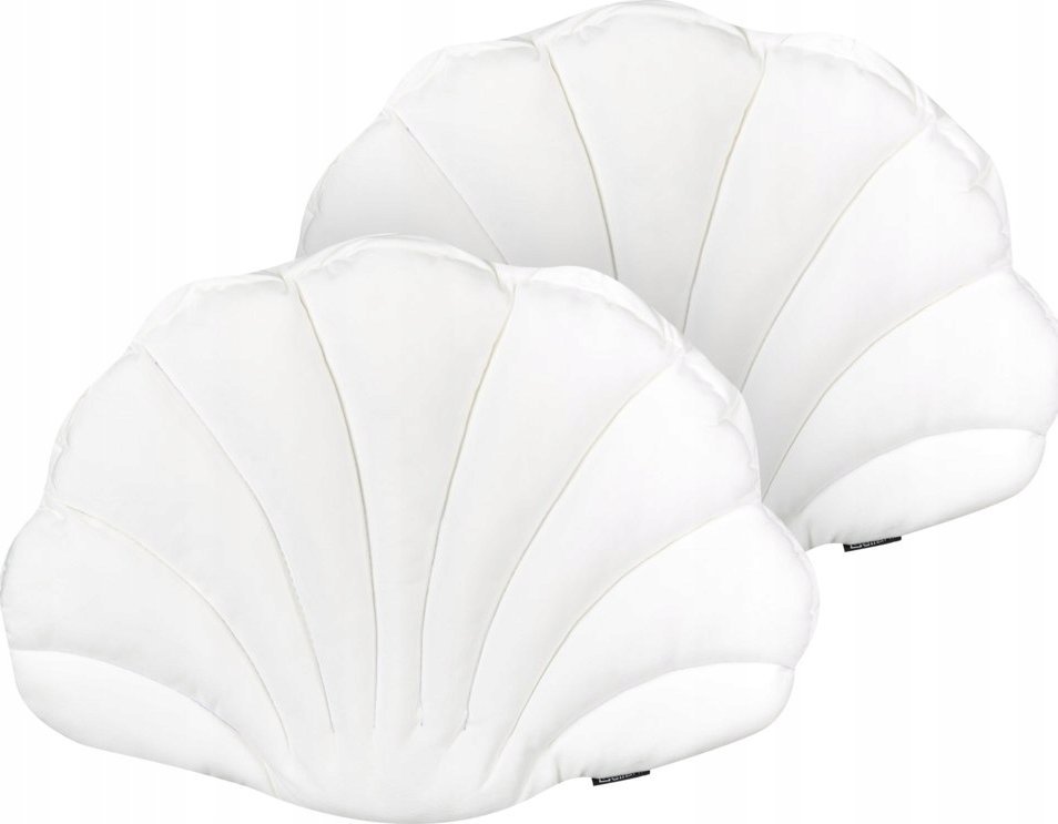 Beliani 2 poduszki dekoracyjne muszle welurowe 47 x 35 cm białe CONSOLIDA