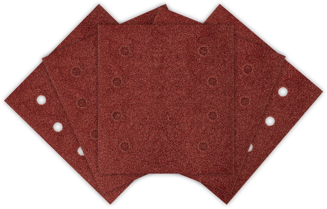 Papiery ścierne na rzep, kwadrat 113 x 113 mm, P80, 5 szt., z 8 otworami do 04-623