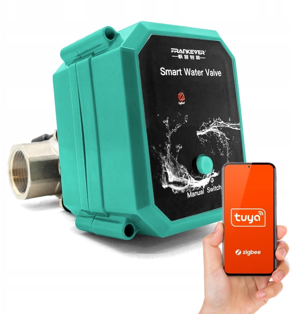Automatyczny Zawór Kulowy Sterownik Przepływu Wody Rura DN15 Tuya Zigbee