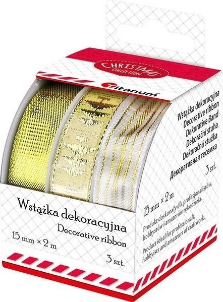 Wstążki tekstylne 15mm/2m 3 wzory