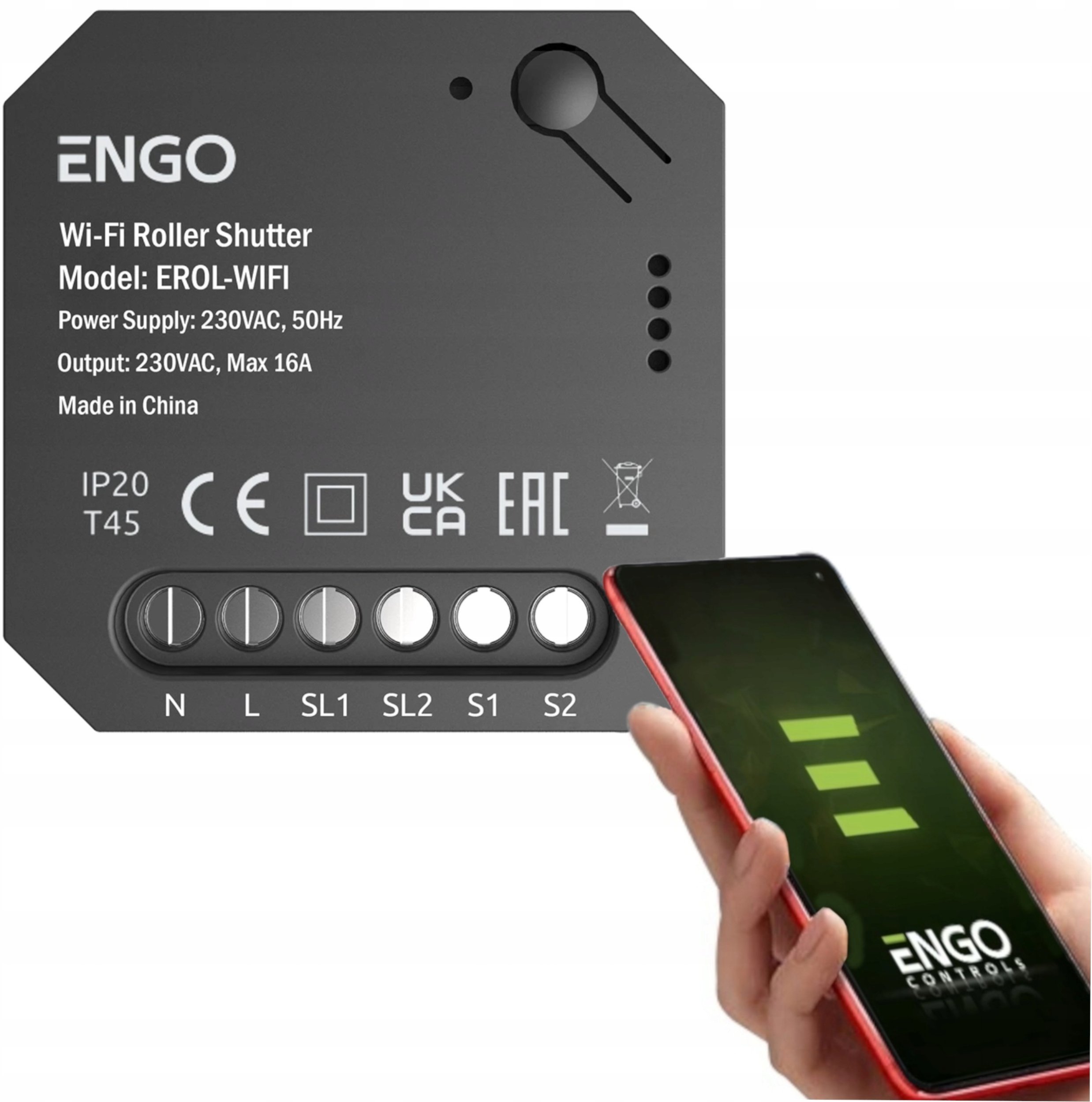 ENGO Controls EROL-WIFI - Sterownik Rolet Wi-Fi do systemu ENGO Smart podtynkowy