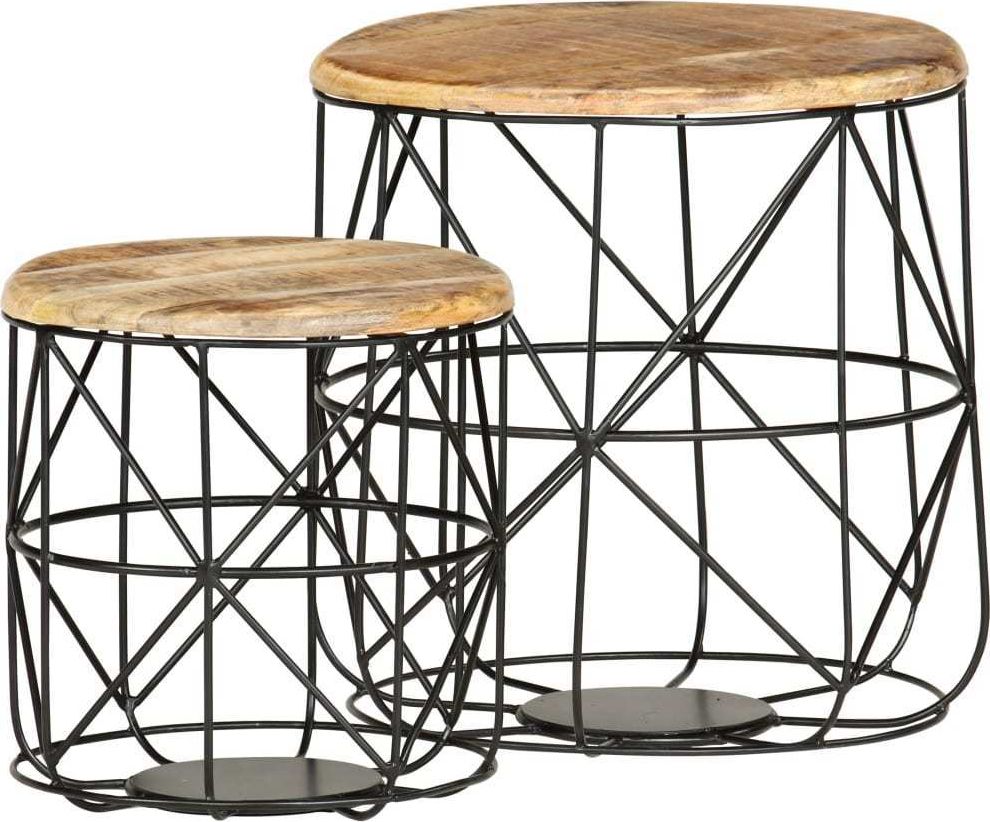 vidaXL Stoliki kawowe, 2 szt., lite drewno mango