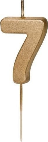 Świeczka urodz.Cyferka 7 4,5cm złoty 32361