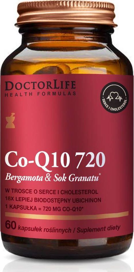 Doctor Life Doctor Life Co-Q10 720 Bergamota & Sok Granatu suplement diety w trosce o serce i cholesterol 60 kapsułek