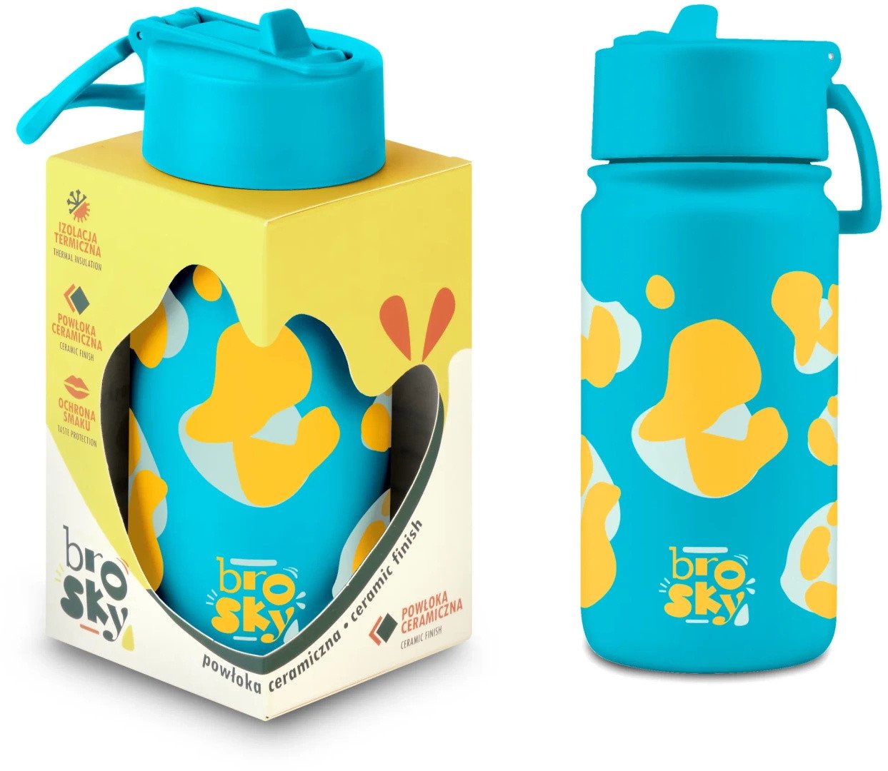 Brosky Wild Niebieski bidon na wodę z nadrukiem 450 ml