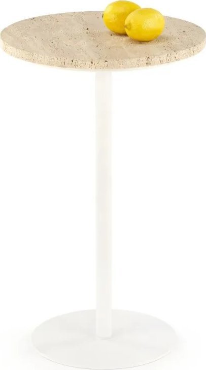 Halmar Stolik kawowy TRAVERSO S 35x35 trawertyn/biały HALMAR