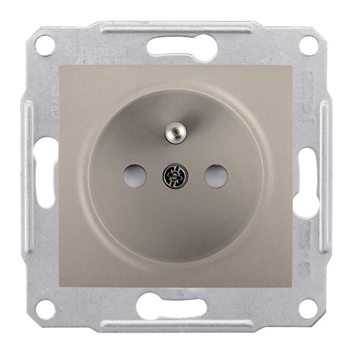 Schneider Electric Gniazdo 1-krotne z/u 16A IP20 z przesłonami satyna - SDN2800168