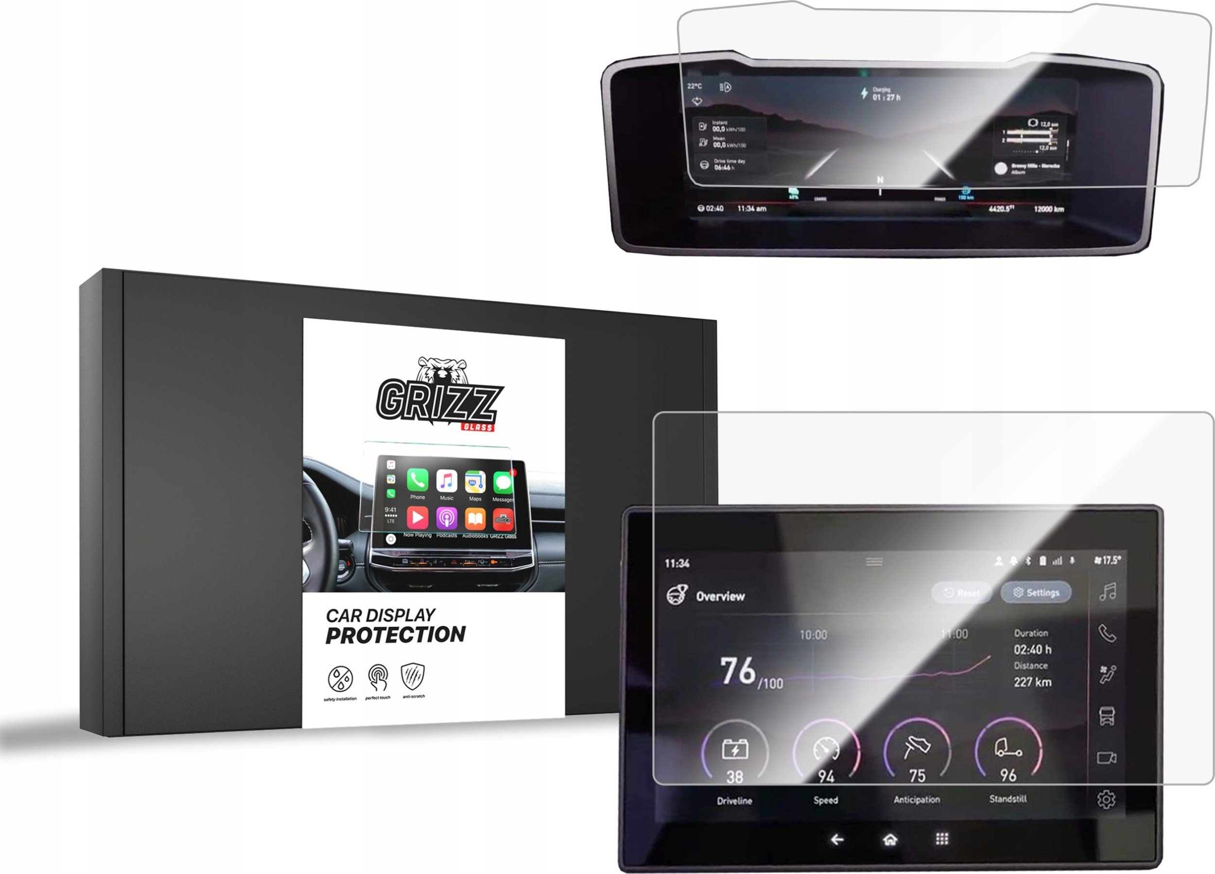 GrizzGlass Folia ceramiczna GrizzGlass CarDisplay Protection do Renault K Evolution [2w1]