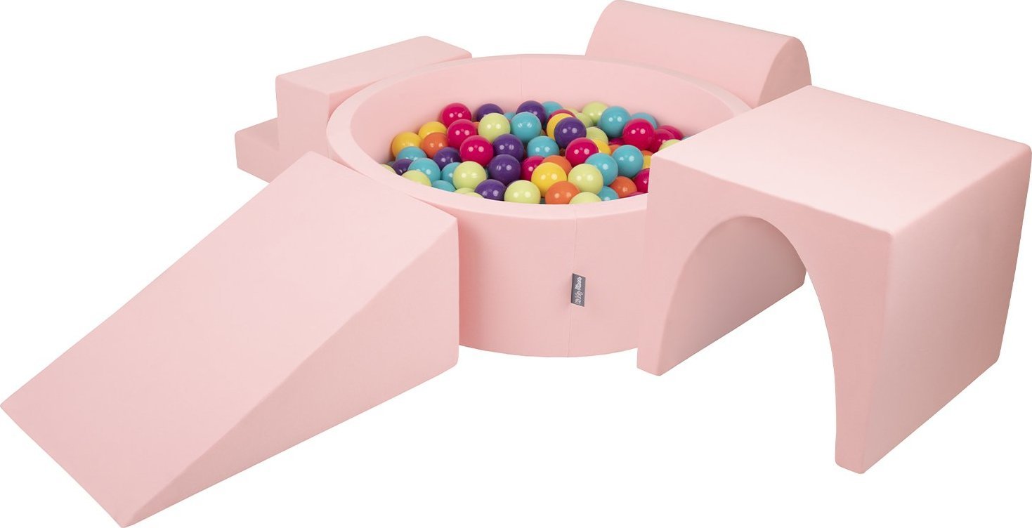 KiddyMoon KiddyMoon Piankowy plac zabaw PPZP-OK30D-125 z piłeczkami różowy: jasny zielony-żółty-turkus-pomarańcz-ciemny róż-fiolet basen 200/klin L/gó