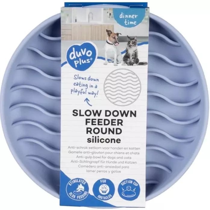 Duvo+ Miska spowalniająca okrągła 19.5x19.5x3.5cm NIEBIESKA