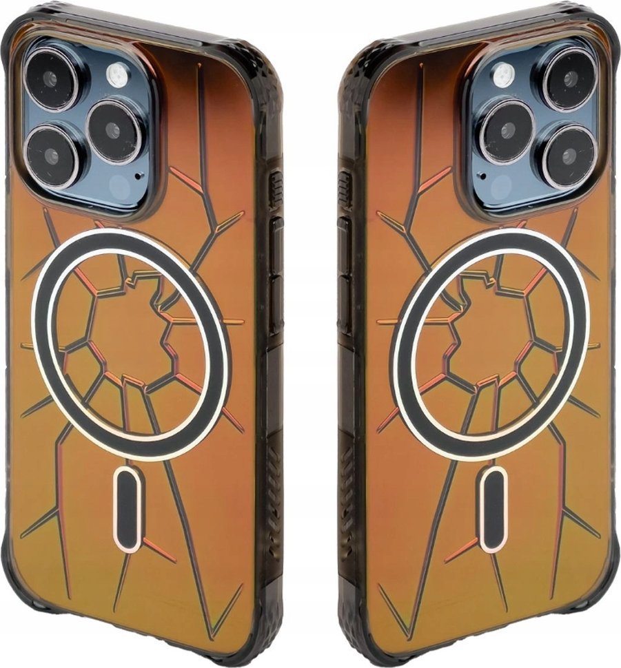 Kingxbar Etui silikonowe MagSafe Kingxbar PQY Crack Series do iPhone 15 Pro - czarne