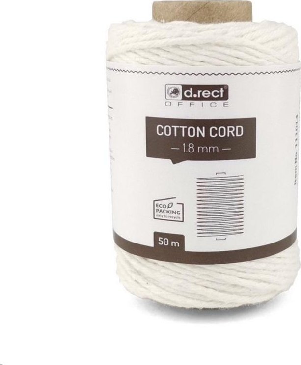 D.Rect Sznurek bawełniany 1,8mm 50m biały D.RECT