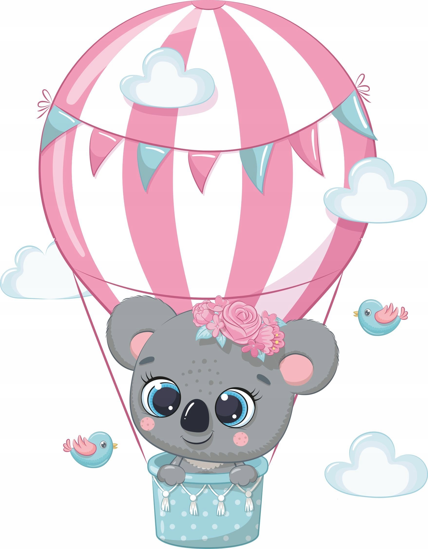 naSciane Naklejki dla dzieci balon chmurka balony miś koala