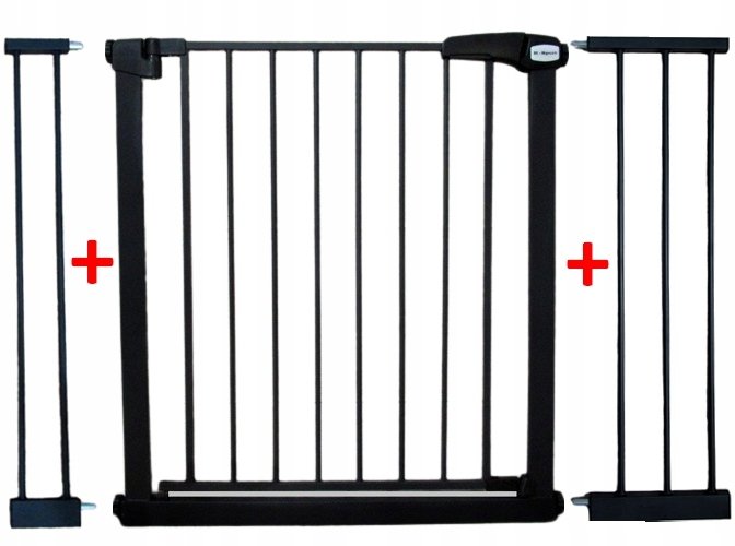 BRAMKA ZABEZPIECZAJĄCA S3 CZARNA na schody, drzwi 79-115 cm rozporowa ochronna EDUKAMP