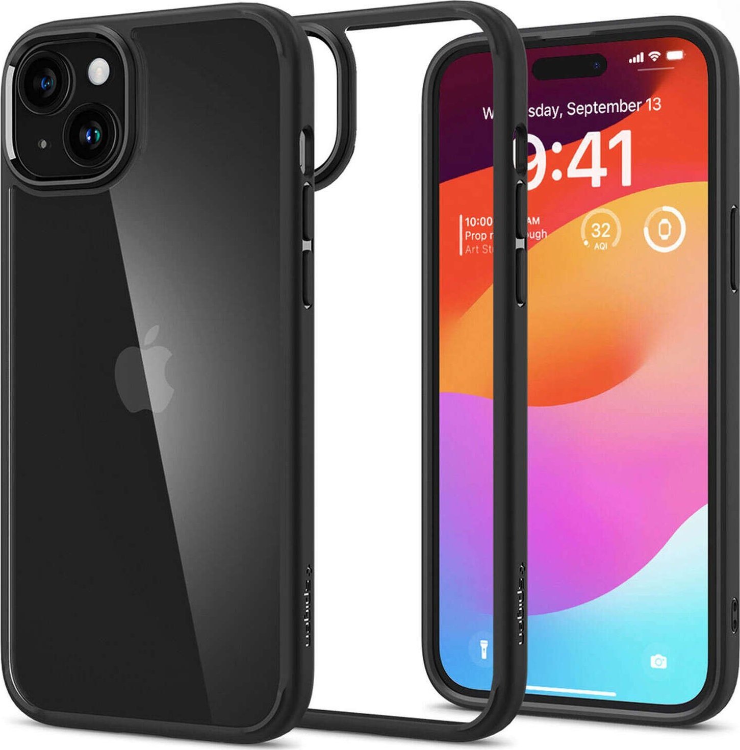 Spigen Etui do iPhone 15 Plus Spigen Ultra Hybrid Case obudowa plecki czarne Matte Black